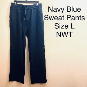 Navy Blue Comfy Sweat Track Pants Joggers Casual Active